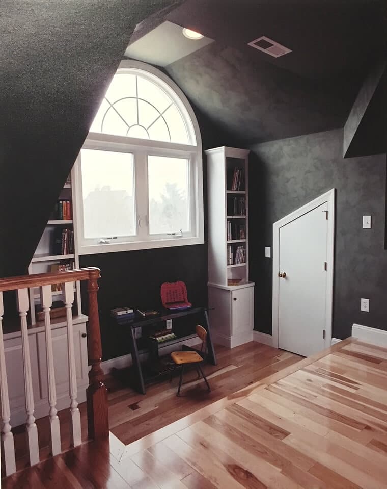 Attic renovation project - view 2 of completed attic space