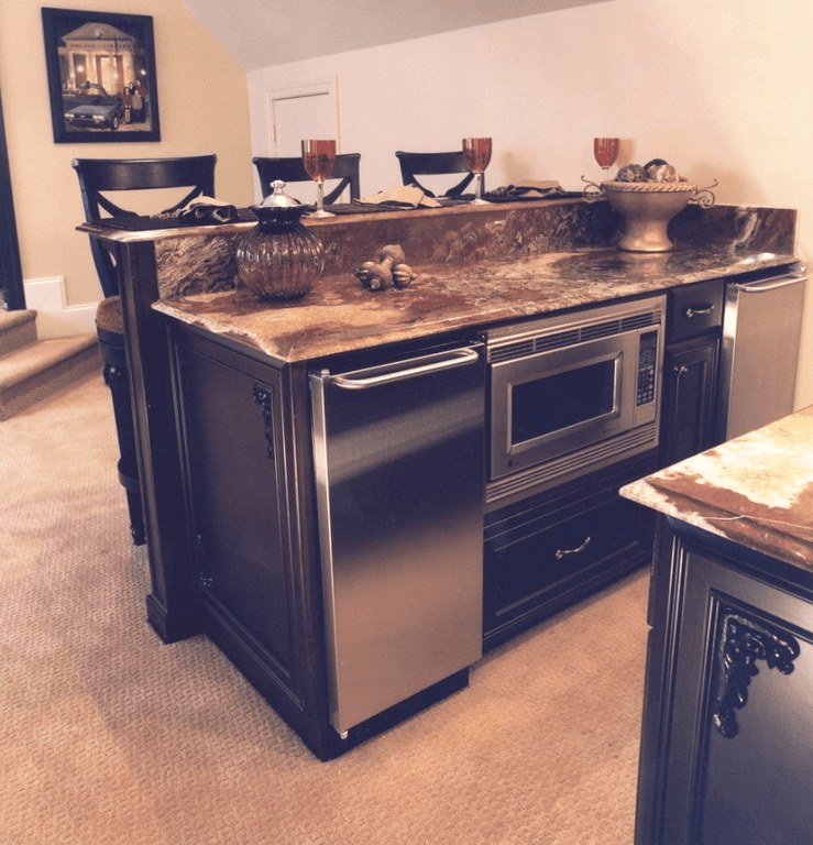 Basement renovation project featuring updated basement space and functionality