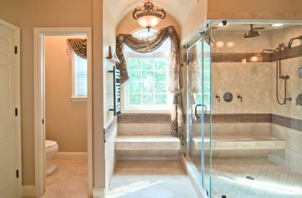 Modern bathroom renovation with contemporary fixtures and finishes