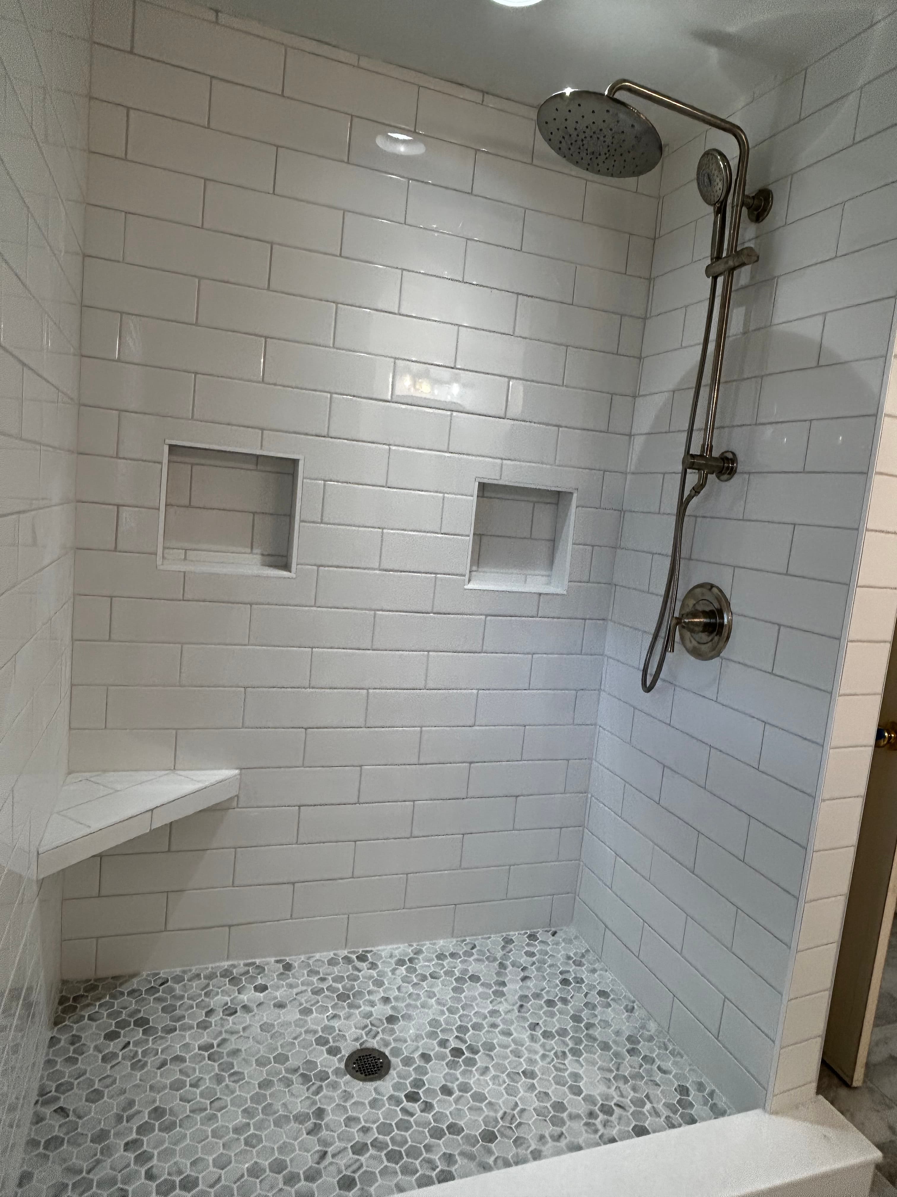 Modern bathroom renovation with refreshed design elements