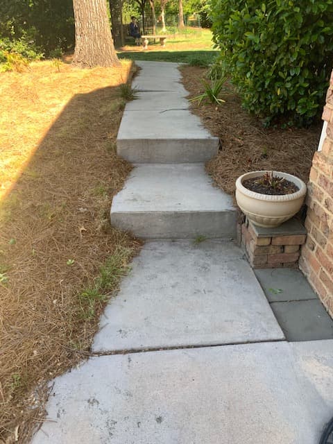 Concrete work before - Project A showing existing condition