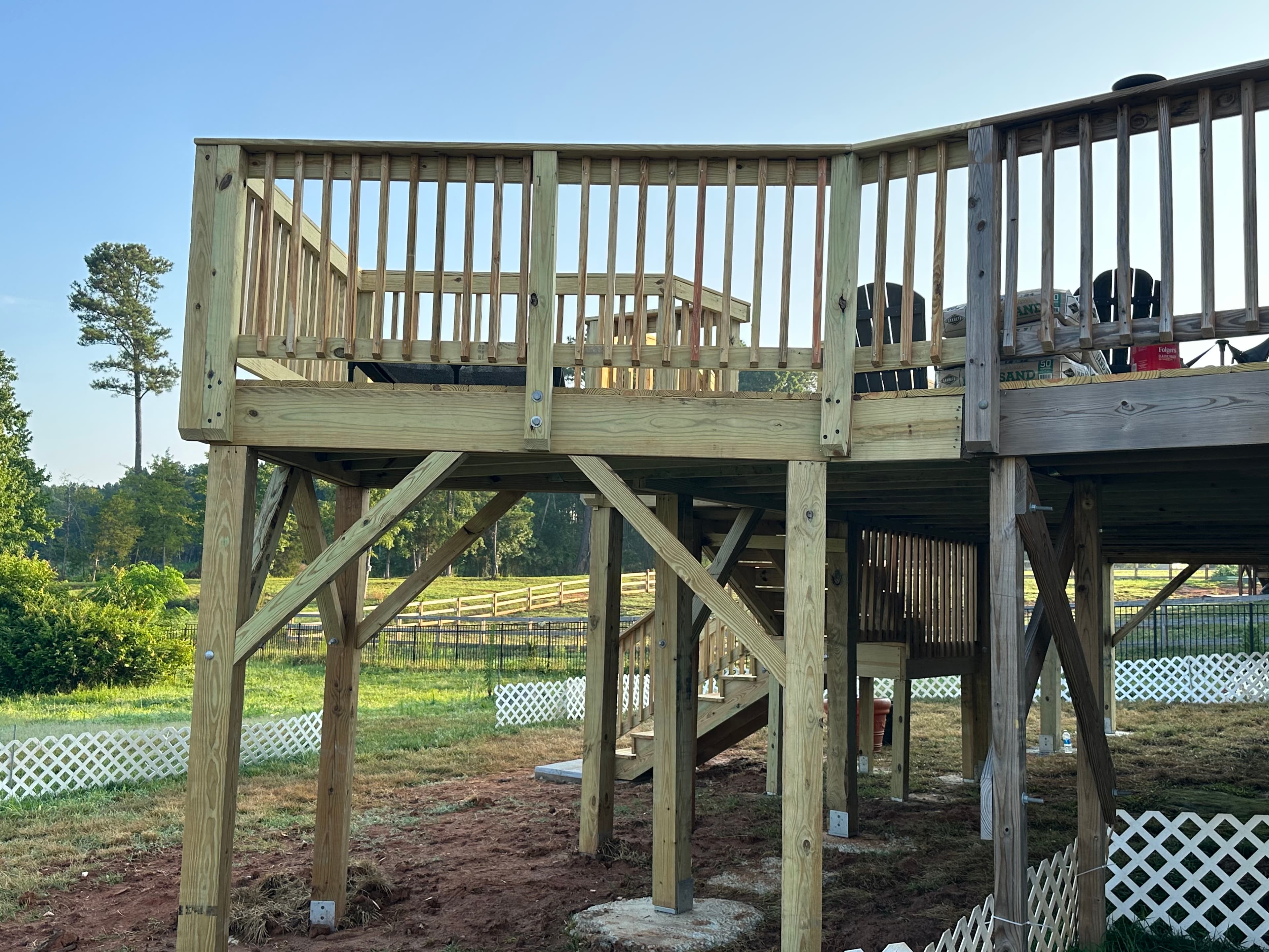 Deck construction project C - view 2 showing deck details