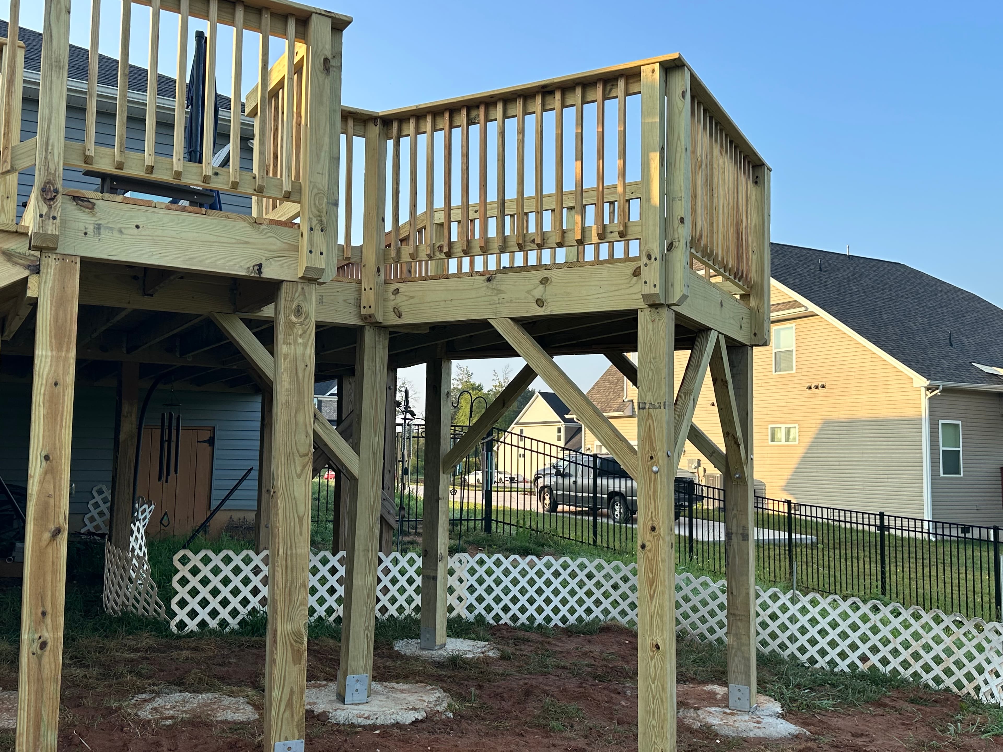 Deck construction project C - view 3 of completed deck work